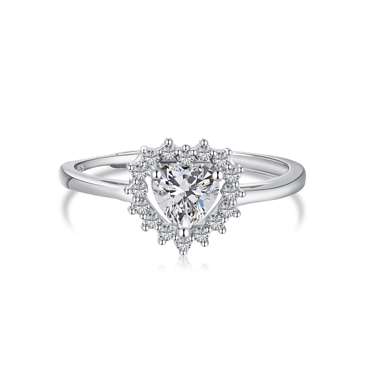 Anello con cuore bianco